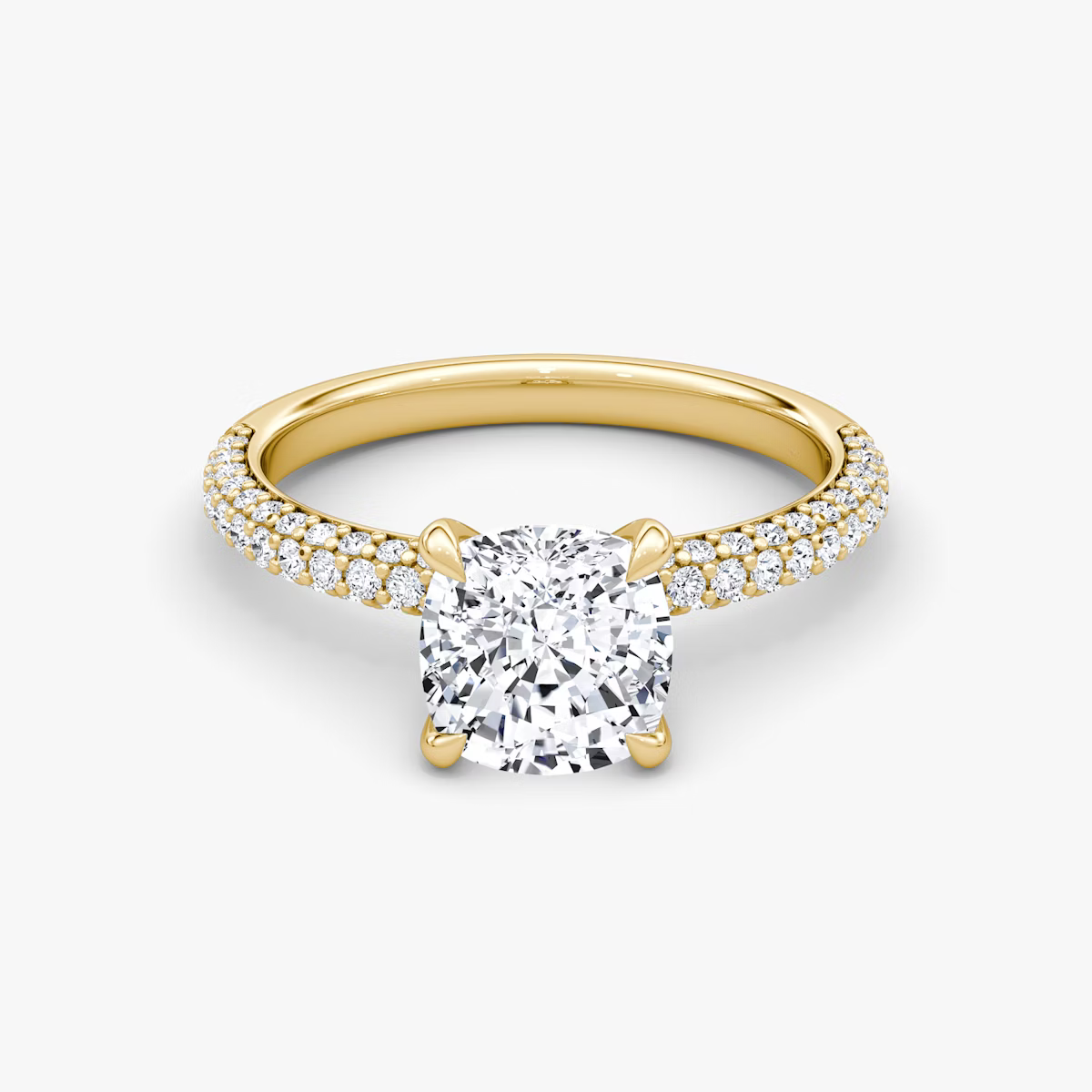 The Luxe Cushion Diamond Pavé Ring
