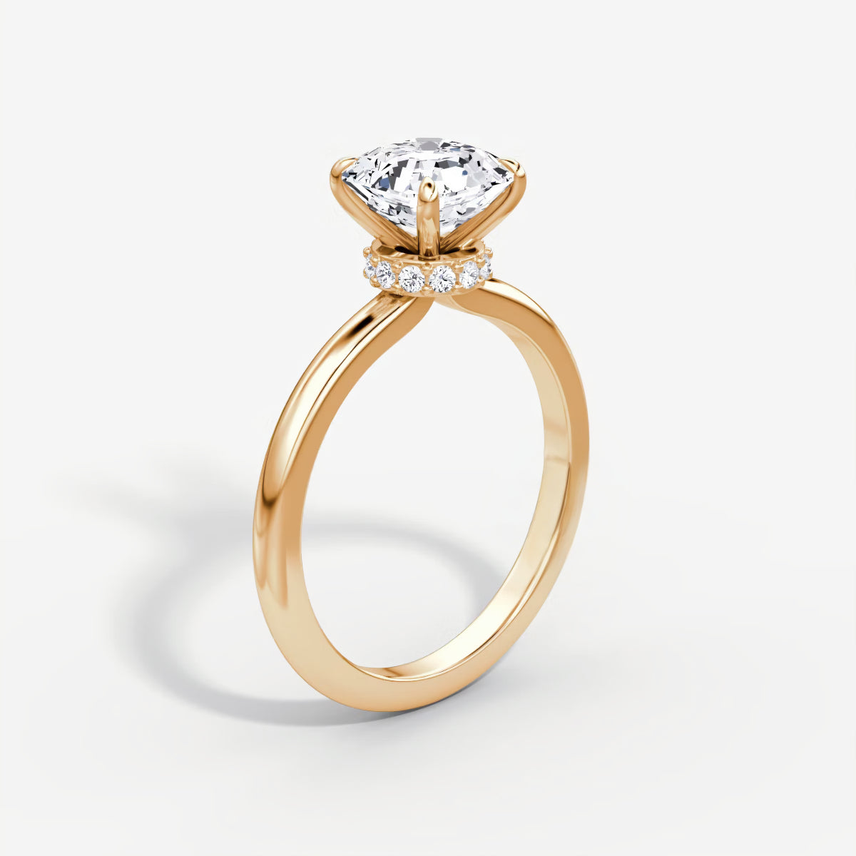 Cushion Secret Halo Diamond Ring
