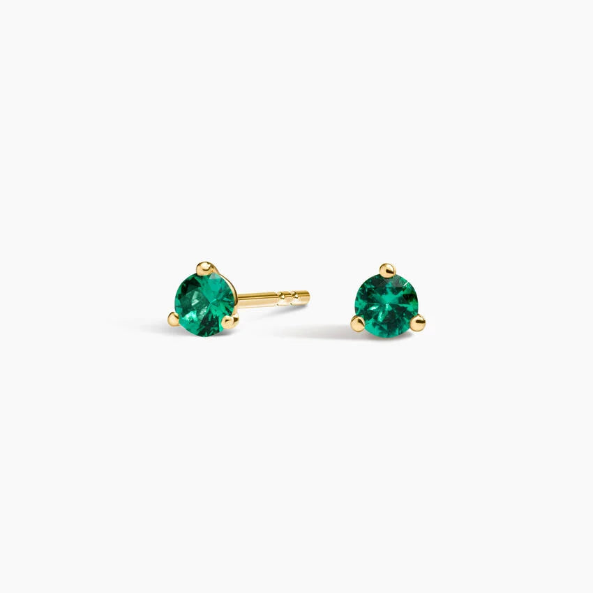 Emerald Birthstone Stud Earrings