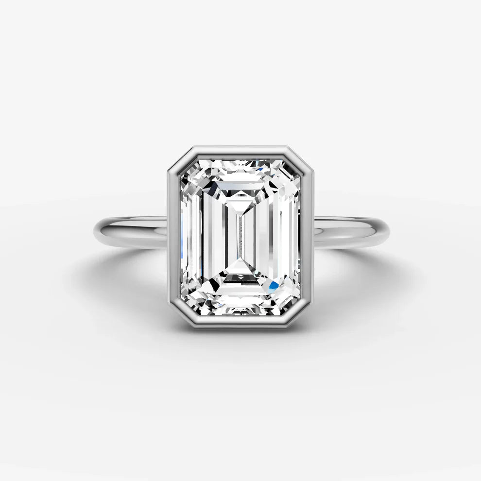 Emerald Bezel Diamond Ring