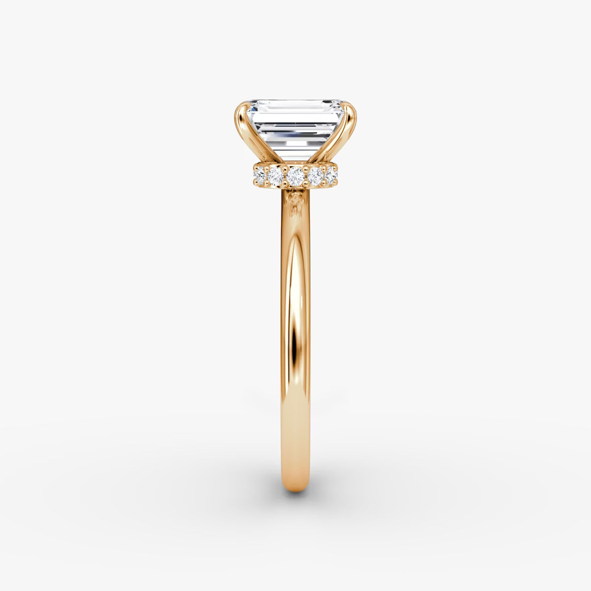 Emerald Secret Halo Diamond Ring