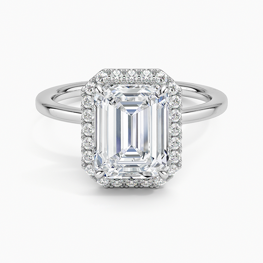 The Halo Emerald Diamond Ring