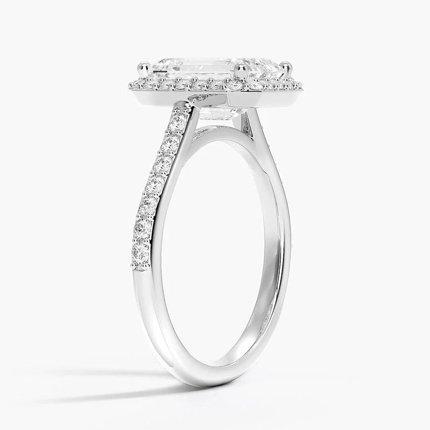 The Halo Emerald Diamond Ring