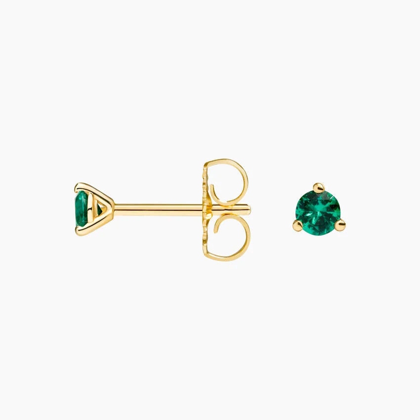 Emerald Birthstone Stud Earrings