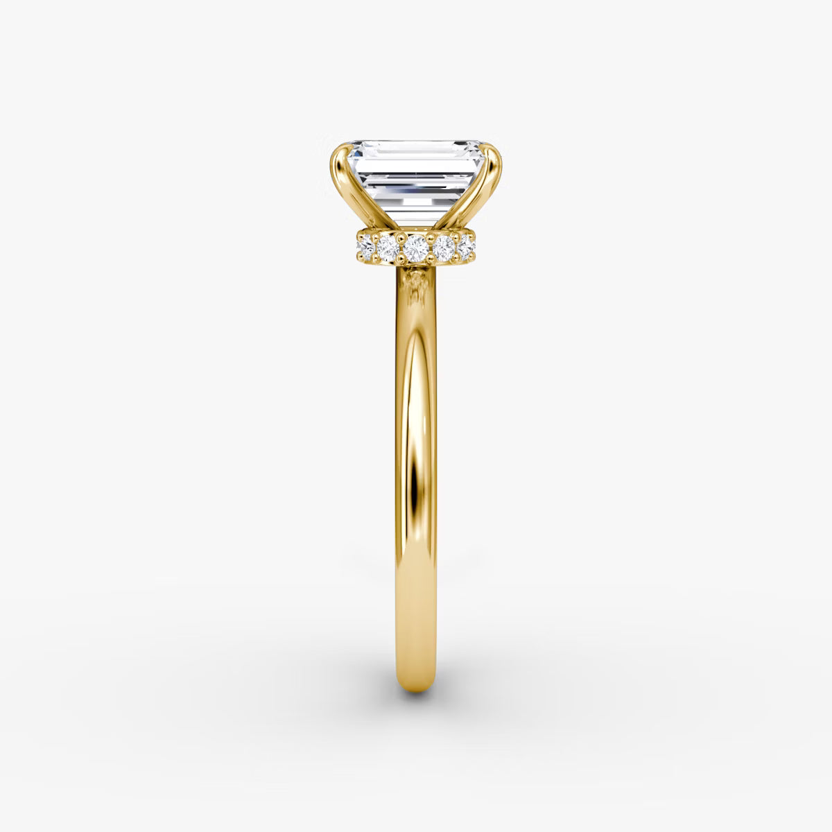 Emerald Secret Halo Diamond Ring