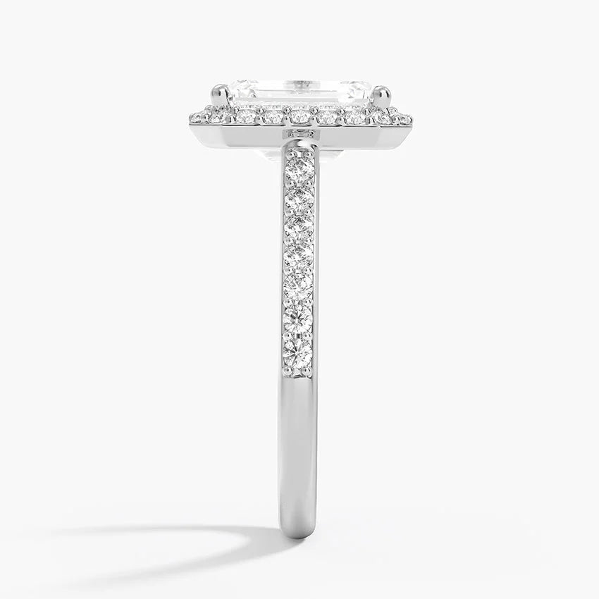 The Halo Emerald Diamond Ring