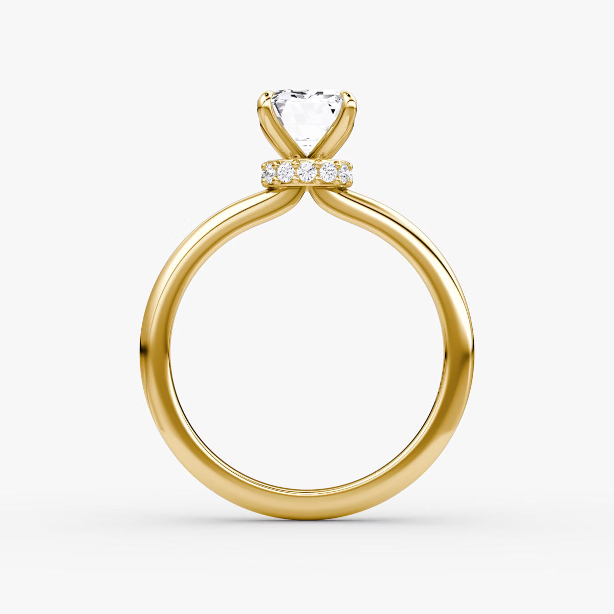 Emerald Secret Halo Diamond Ring