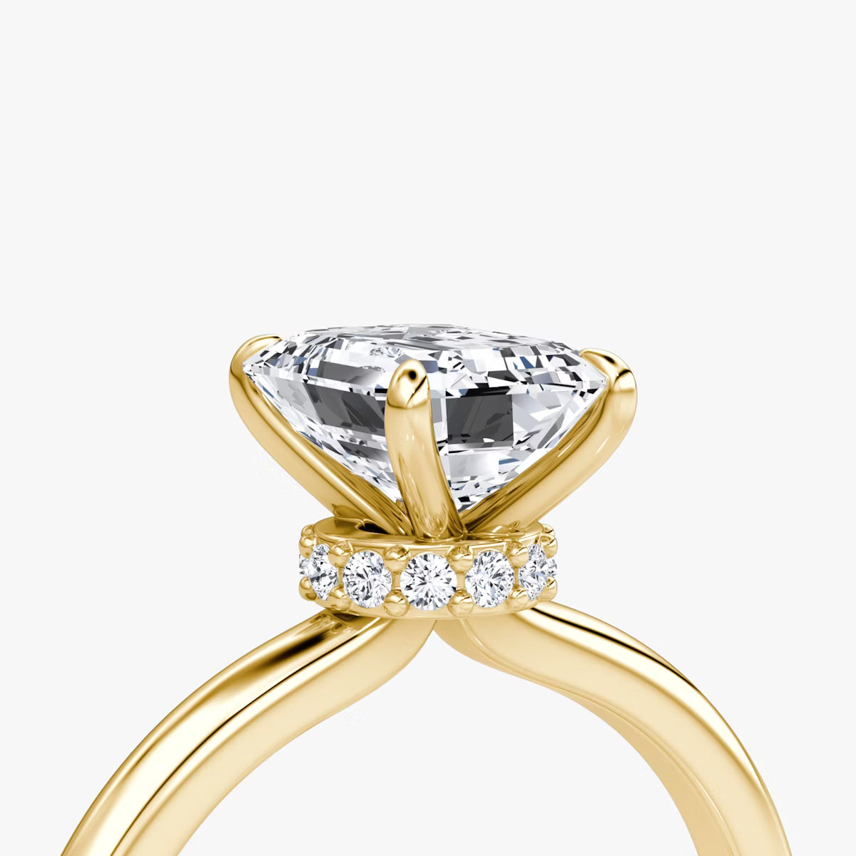 Emerald Secret Halo Diamond Ring