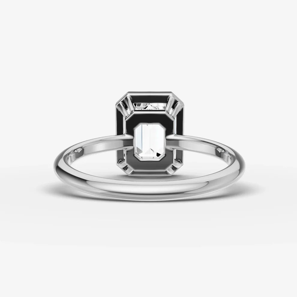Emerald Bezel Diamond Ring