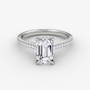 The Luxe Hidden Halo Pavé Emerald Diamond Ring