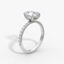 Radiant Hidden Halo Diamond Ring with Pavé Setting