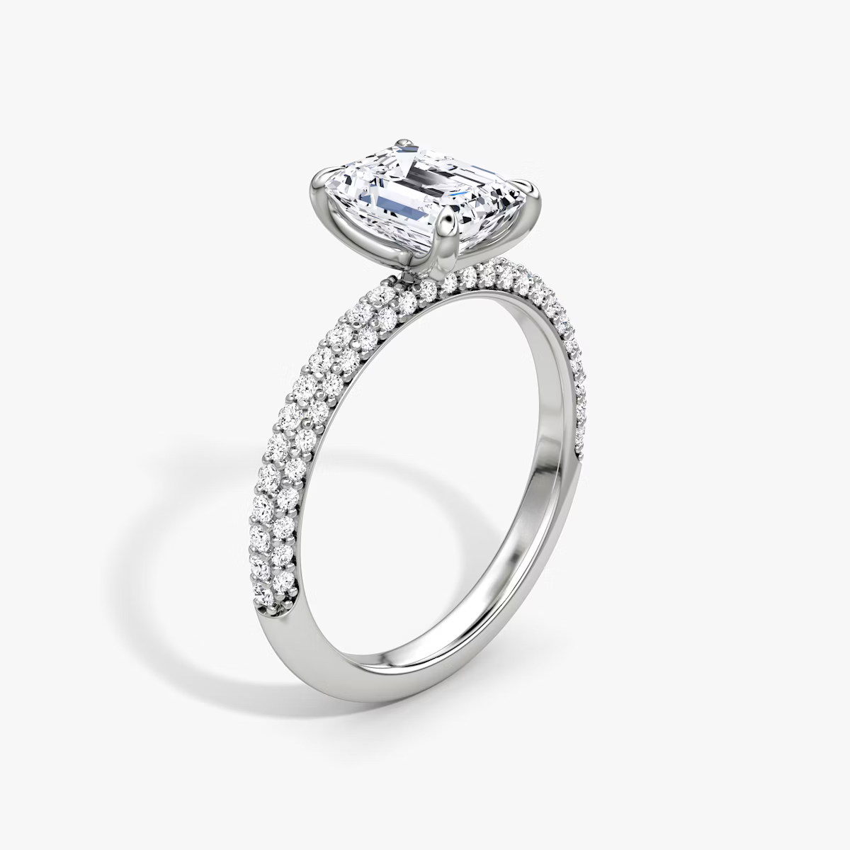 The Luxe Emerald Diamond Pavé Ring