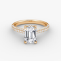 The Luxe Hidden Halo Pavé Emerald Diamond Ring