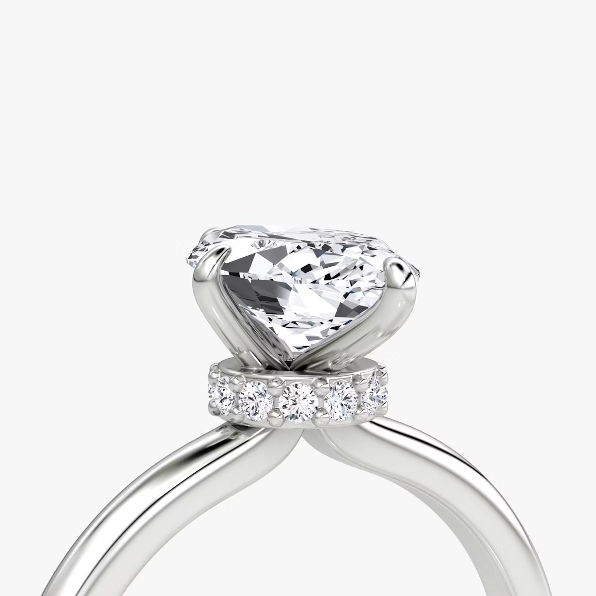 Marquise Secret Halo Diamond Ring