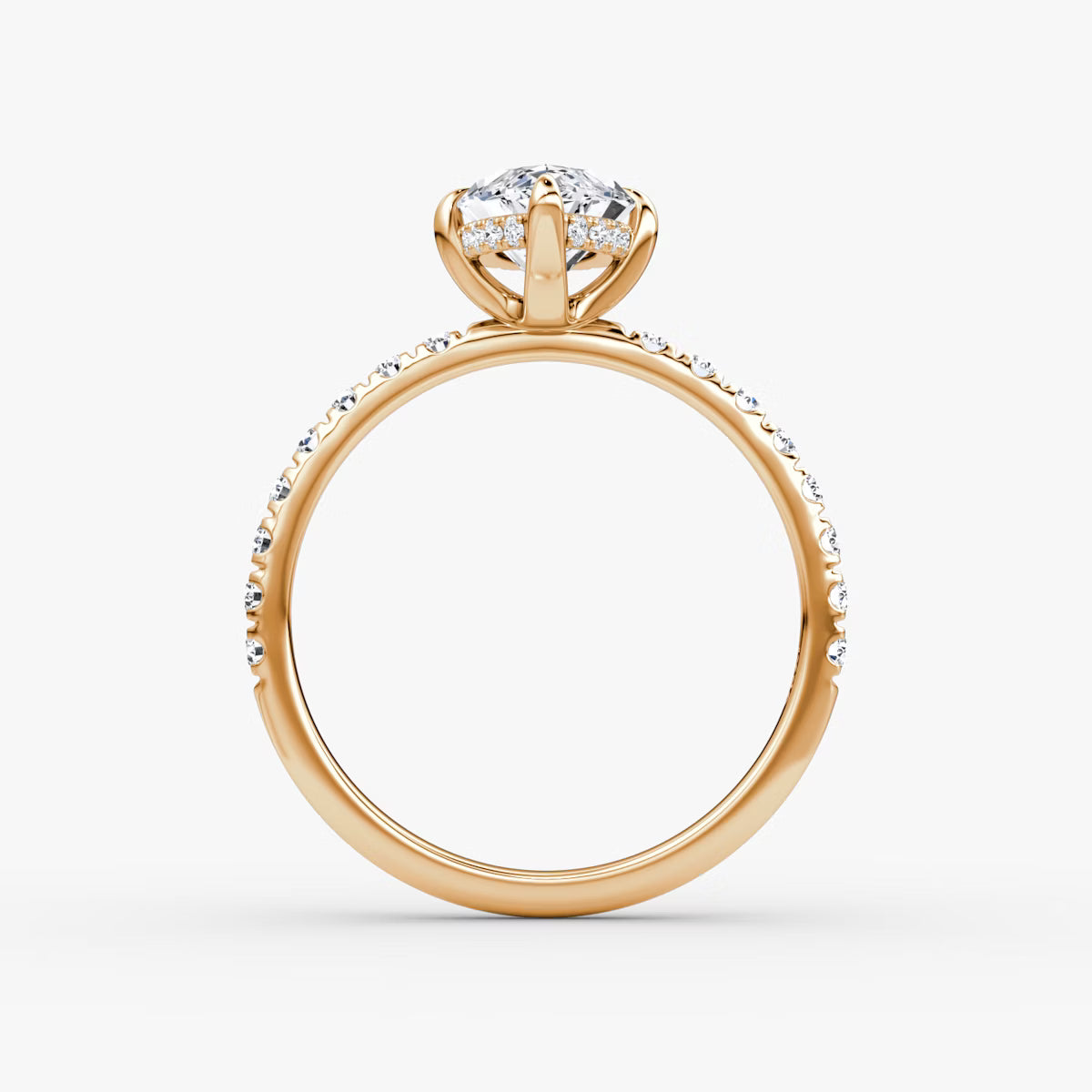Marquise Hidden Halo Diamond Ring with Pavé Setting