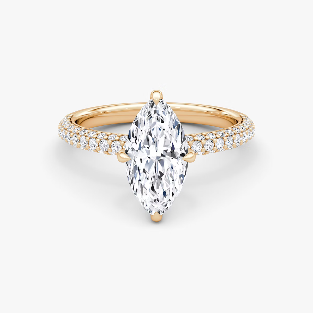 The Luxe Marquise Diamond Pavé Ring