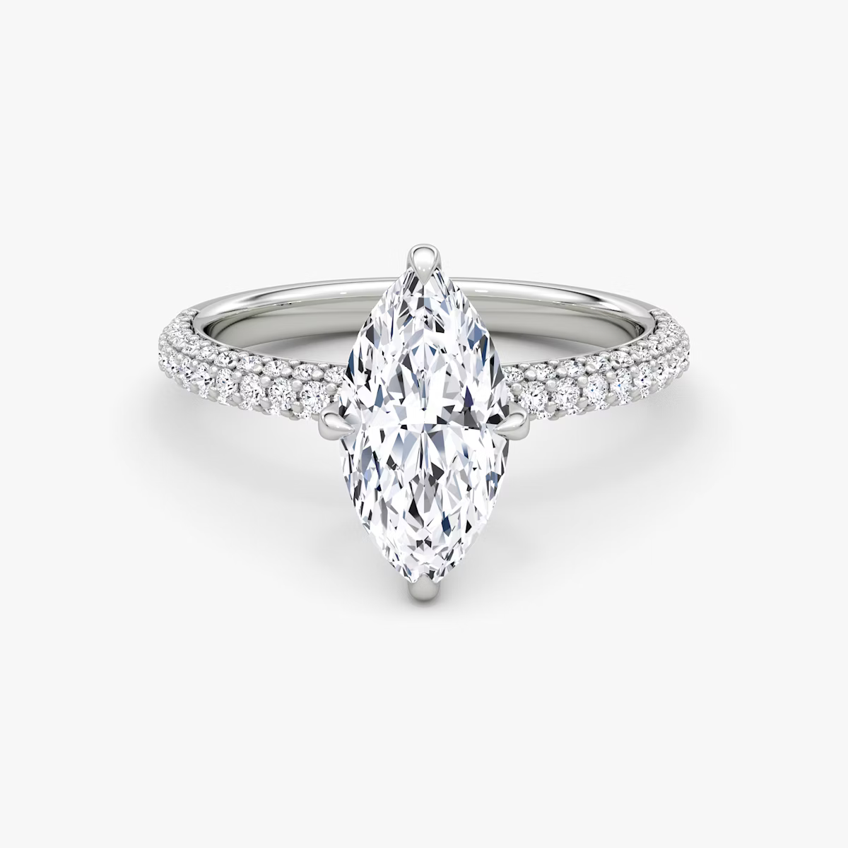 The Luxe Marquise Diamond Pavé Ring