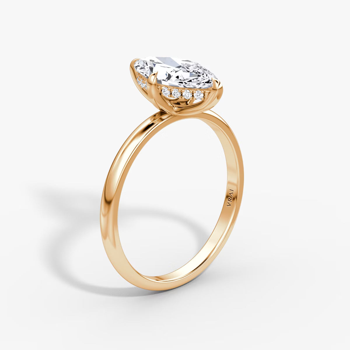 Marquise Hidden Halo Diamond Ring