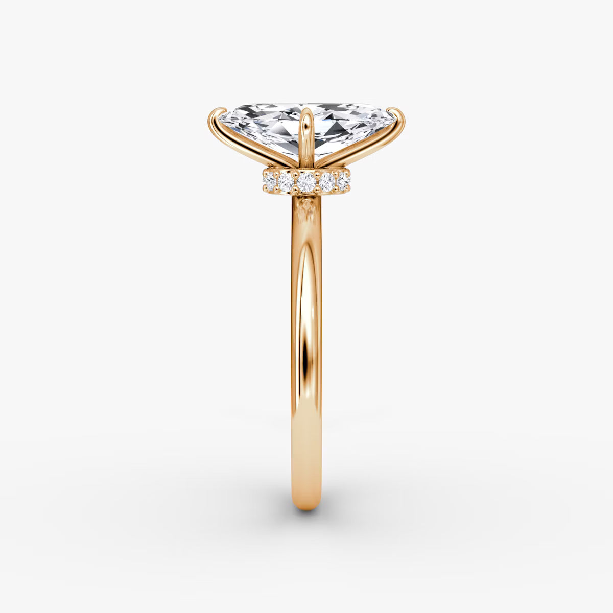 Marquise Secret Halo Diamond Ring
