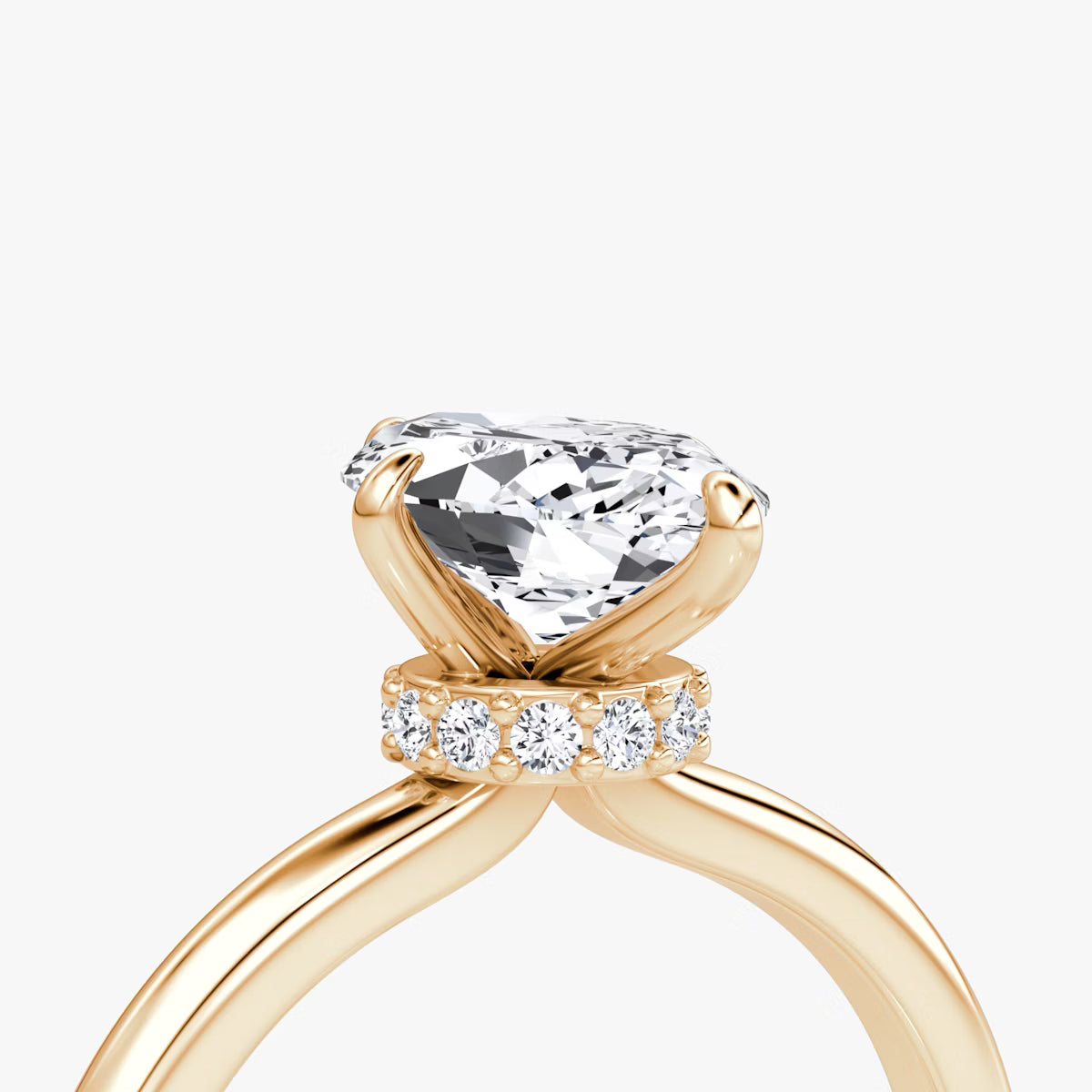 Marquise Secret Halo Diamond Ring