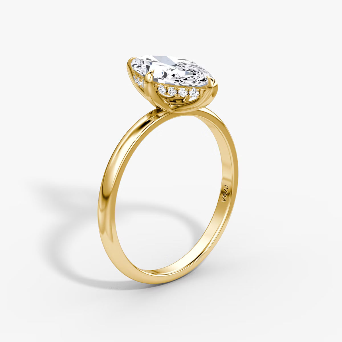 Marquise Hidden Halo Diamond Ring