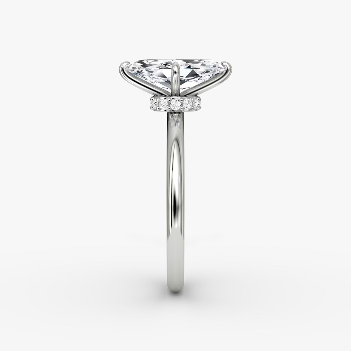 Marquise Secret Halo Diamond Ring