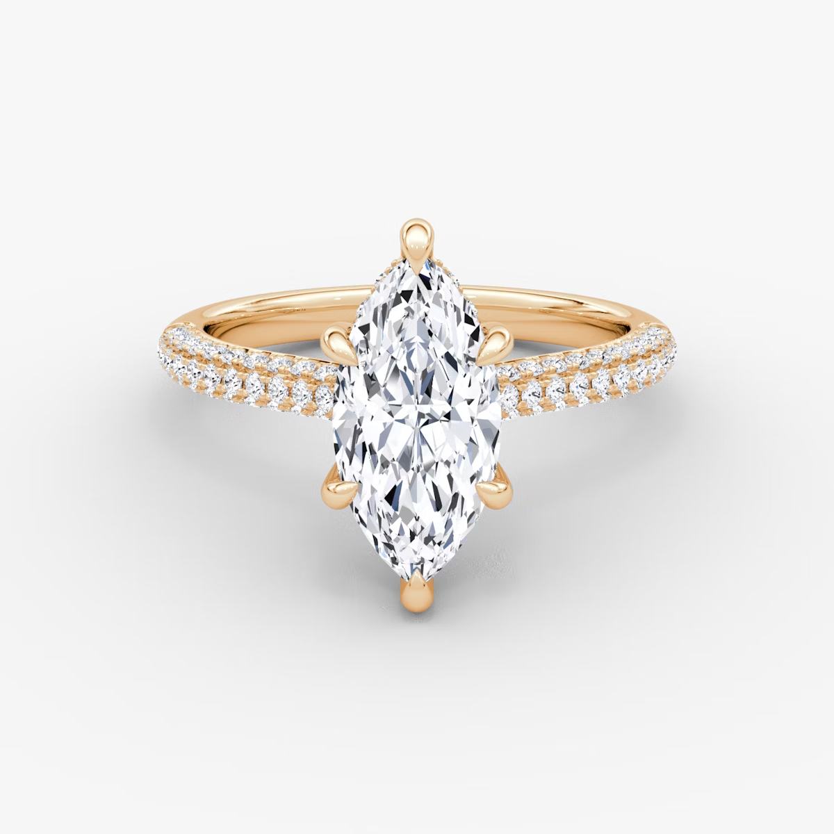 The Luxe Hidden Halo Pavé Marquise Diamond Ring