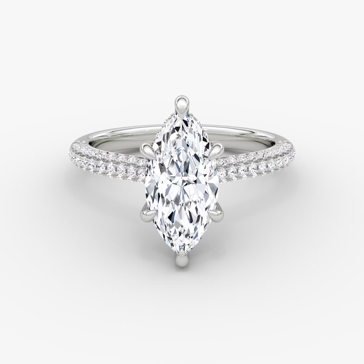 The Luxe Hidden Halo Pavé Marquise Diamond Ring