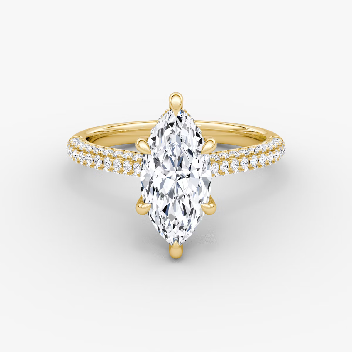 The Luxe Hidden Halo Pavé Marquise Diamond Ring