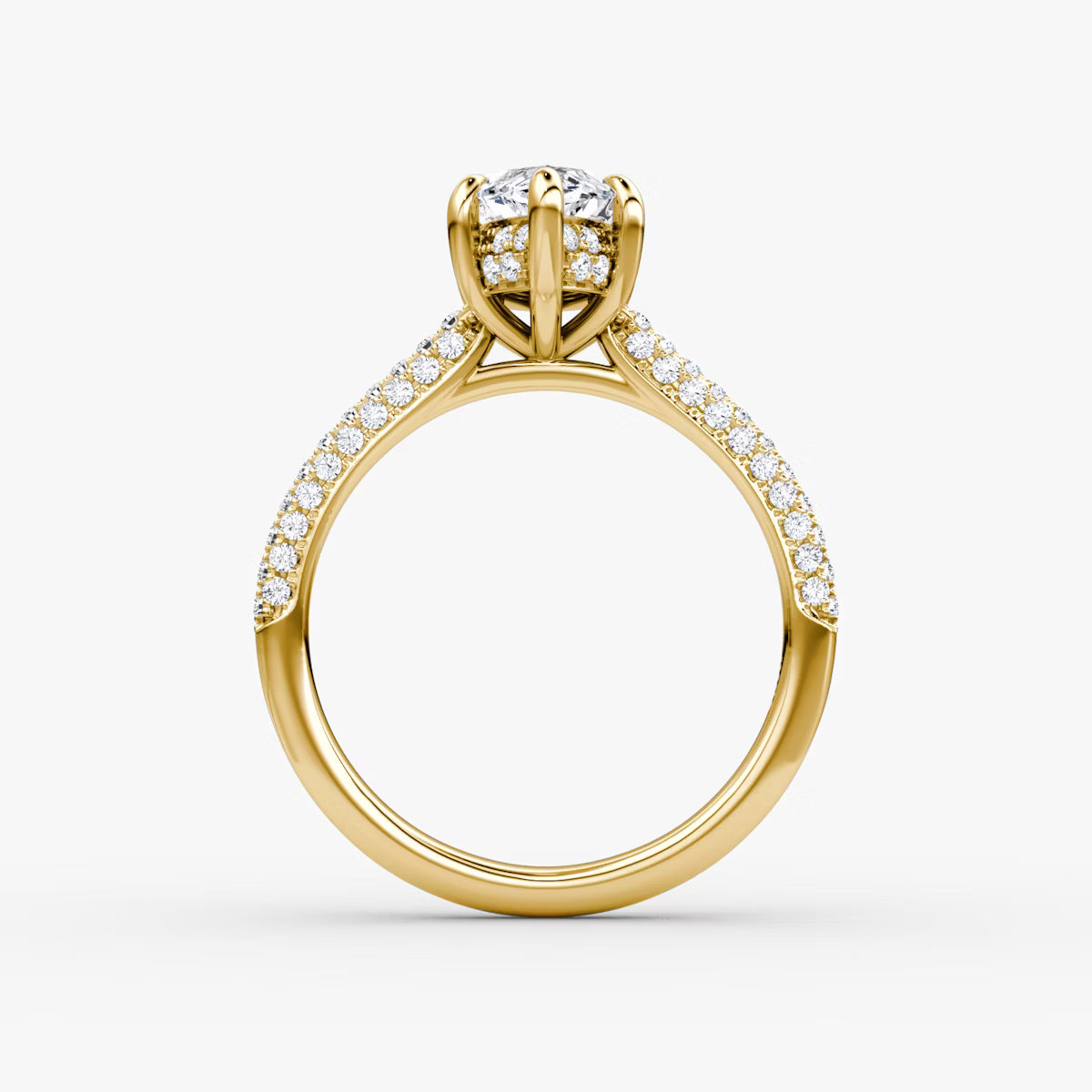 The Luxe Hidden Halo Pavé Marquise Diamond Ring