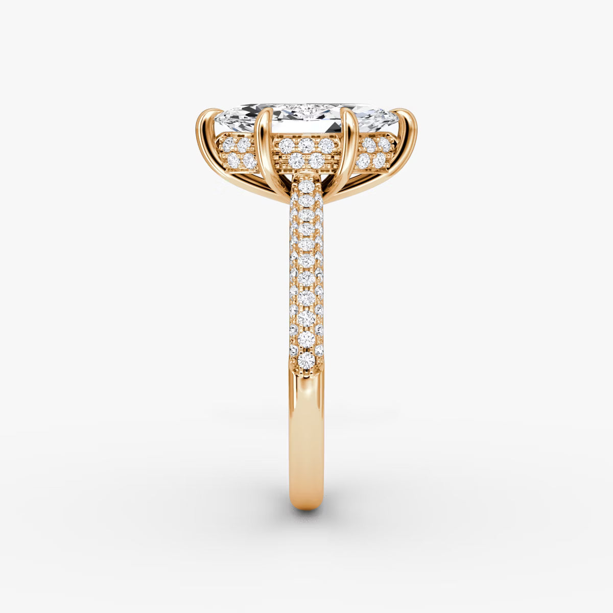 The Luxe Hidden Halo Pavé Marquise Diamond Ring