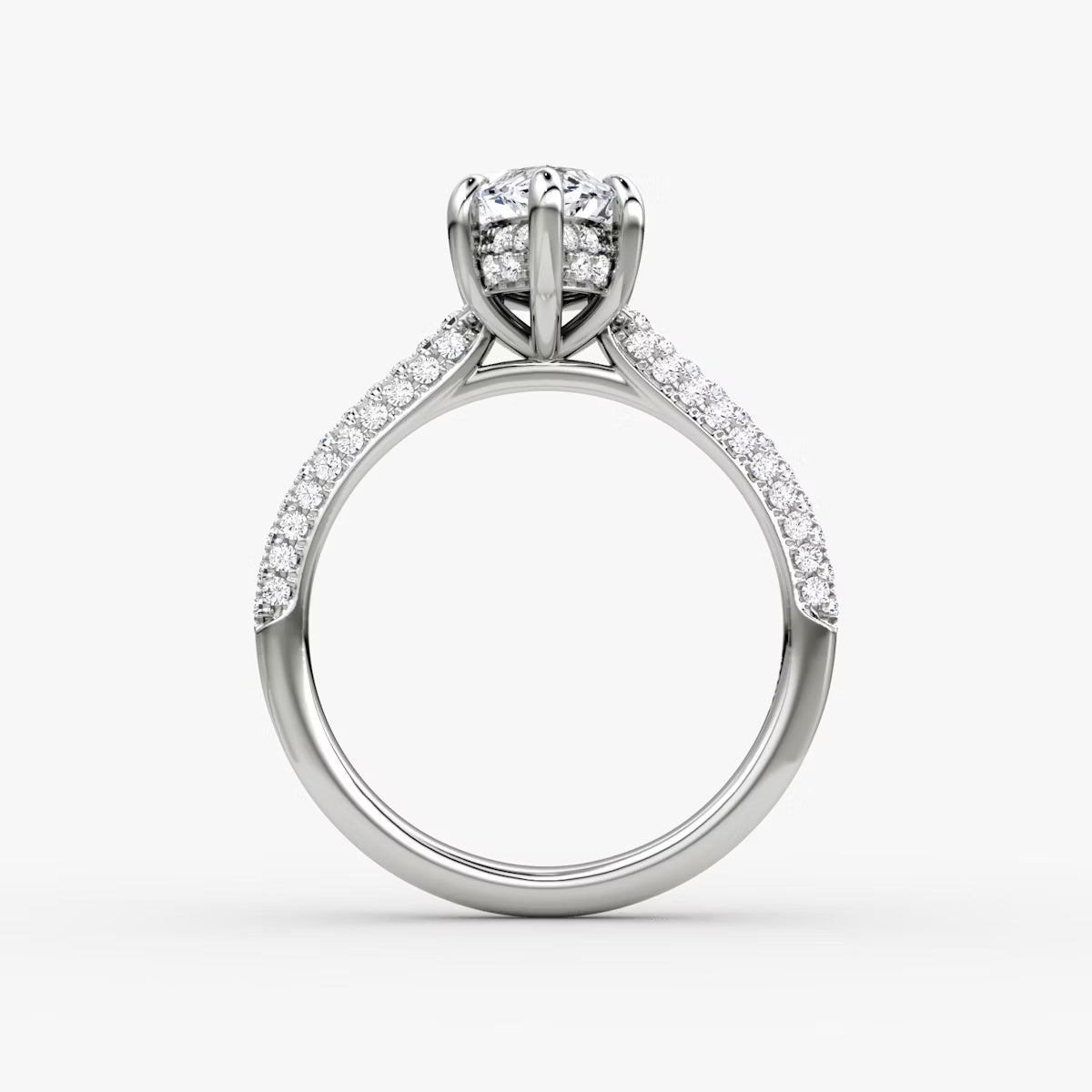 The Luxe Hidden Halo Pavé Marquise Diamond Ring