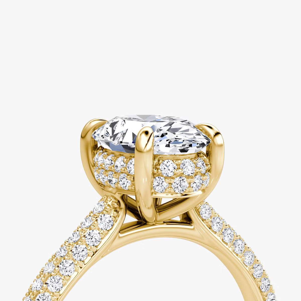 The Luxe Hidden Halo Pavé Oval Diamond Ring