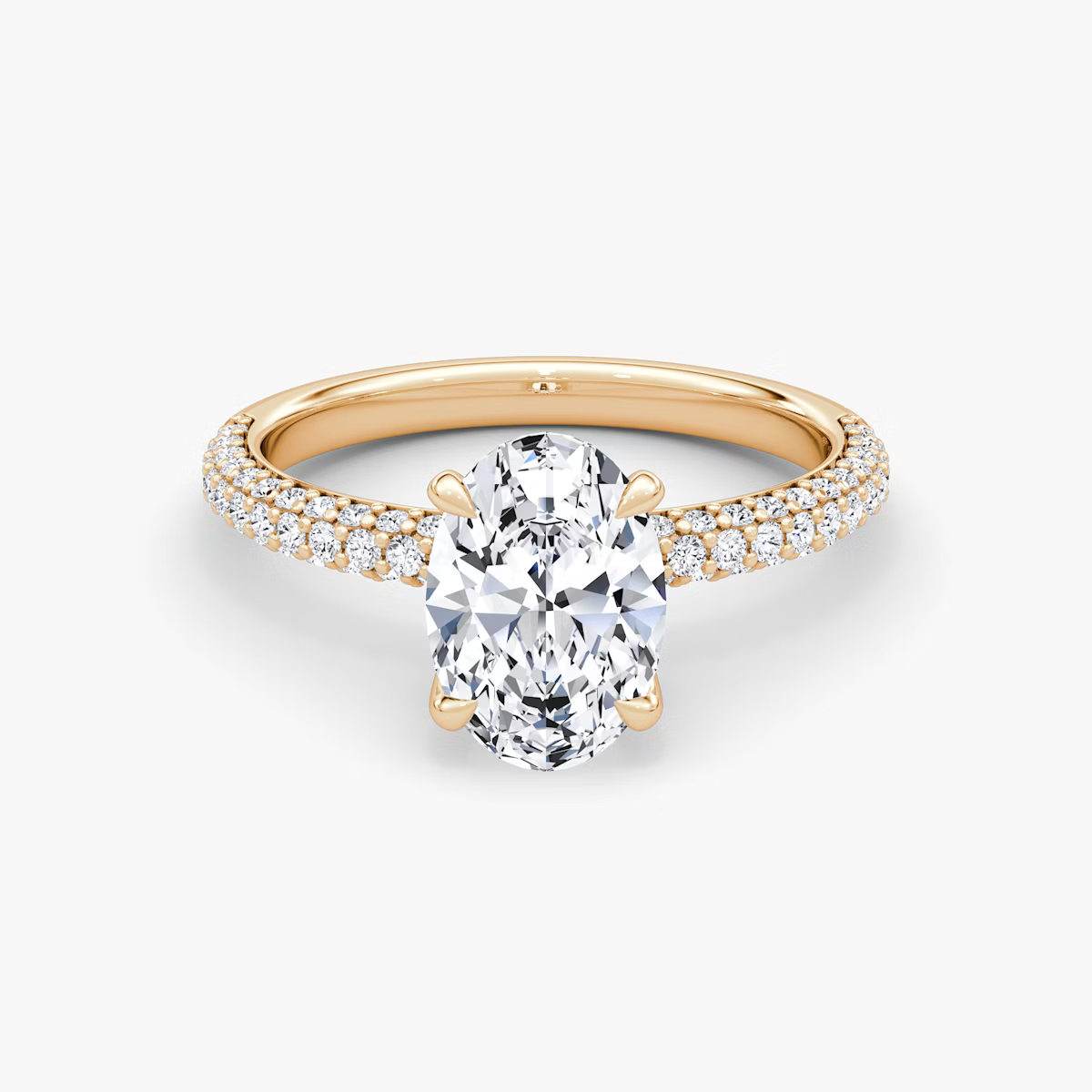 The Luxe Oval Diamond Pavé Ring