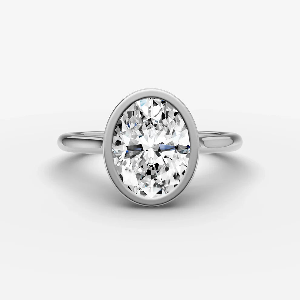 Oval Bezel Diamond Ring