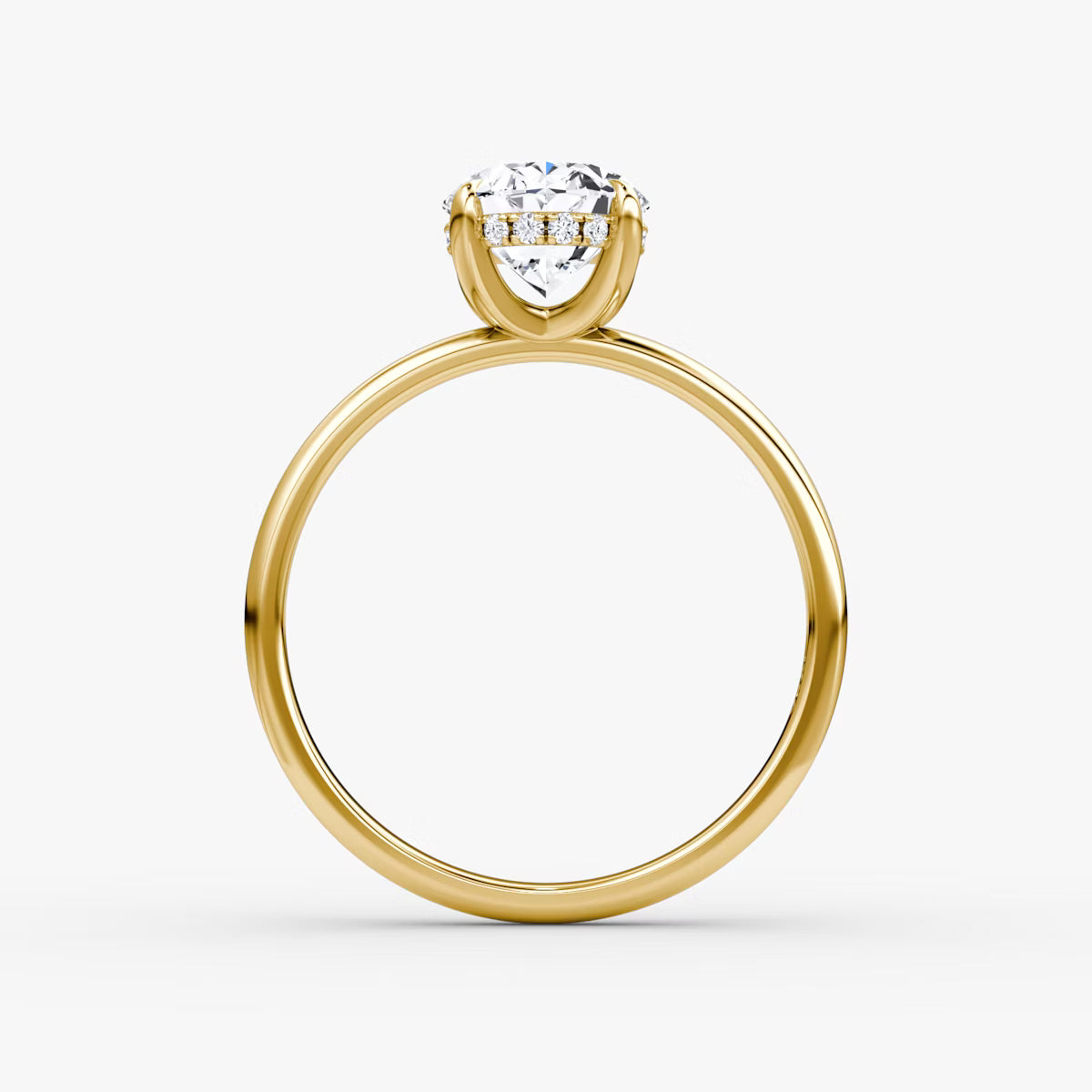 Oval Hidden Halo Diamond Ring
