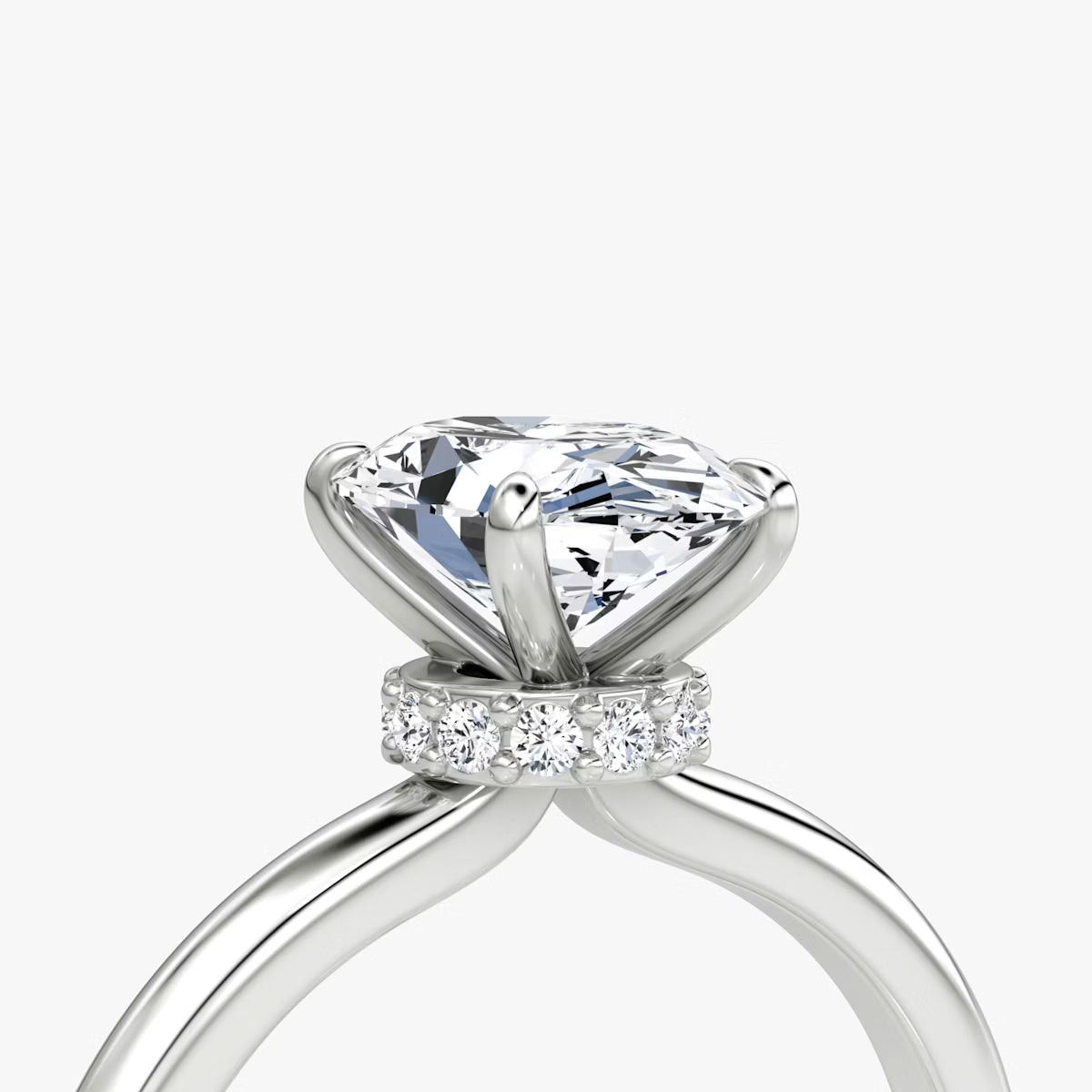Oval Secret Halo Diamond Ring