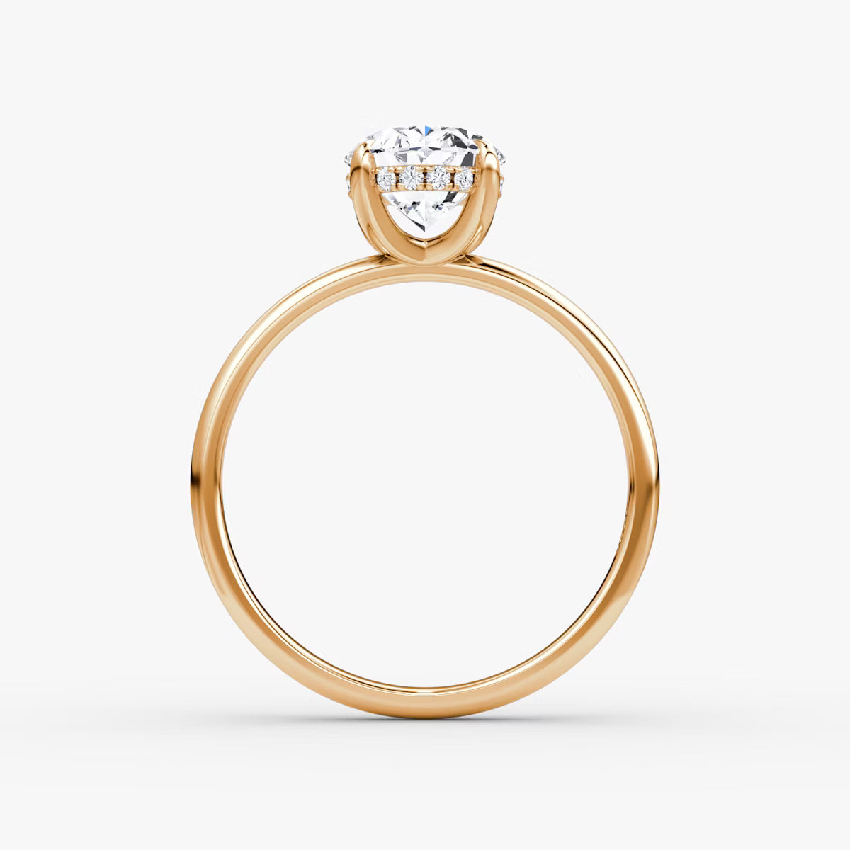 Oval Hidden Halo Diamond Ring
