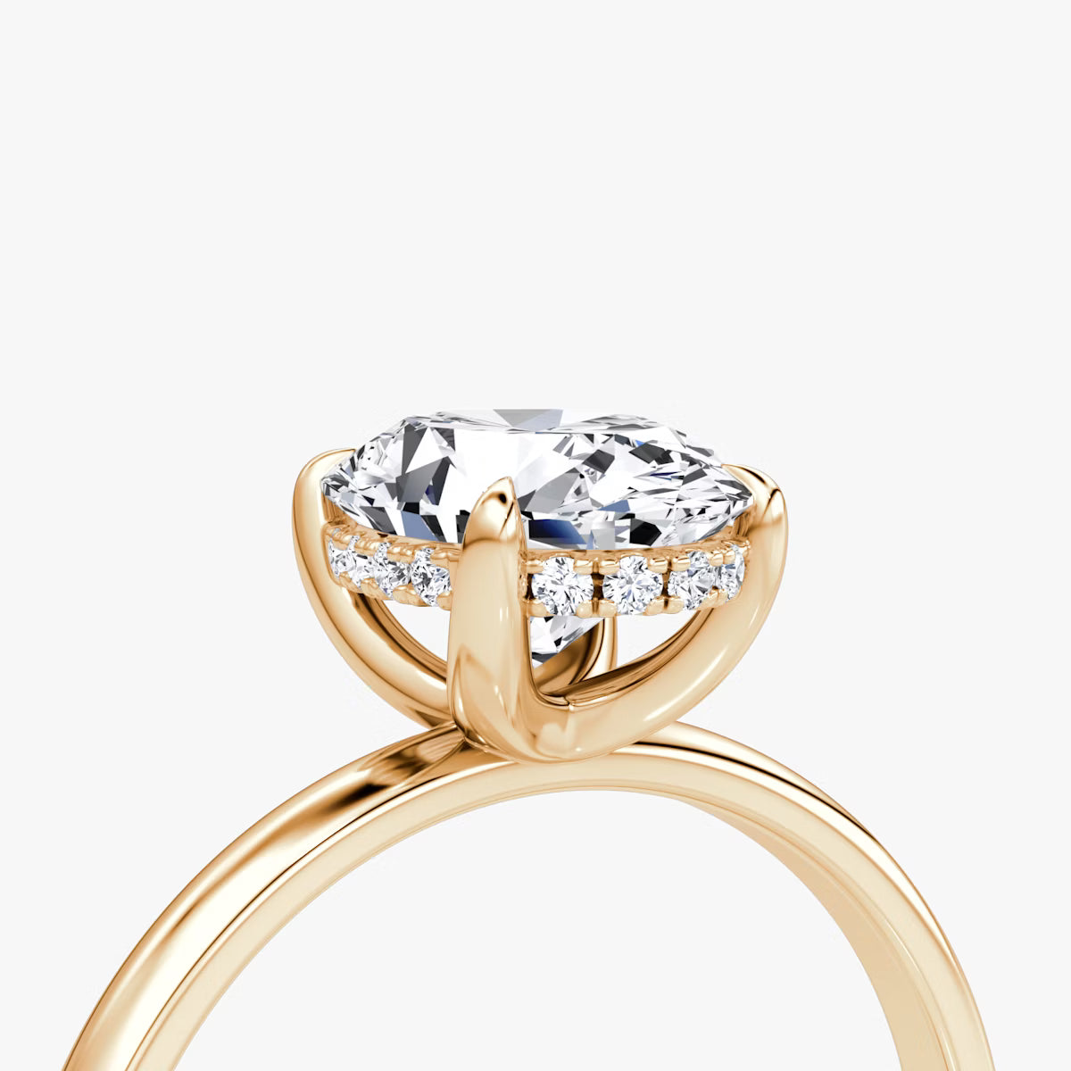 Oval Hidden Halo Diamond Ring