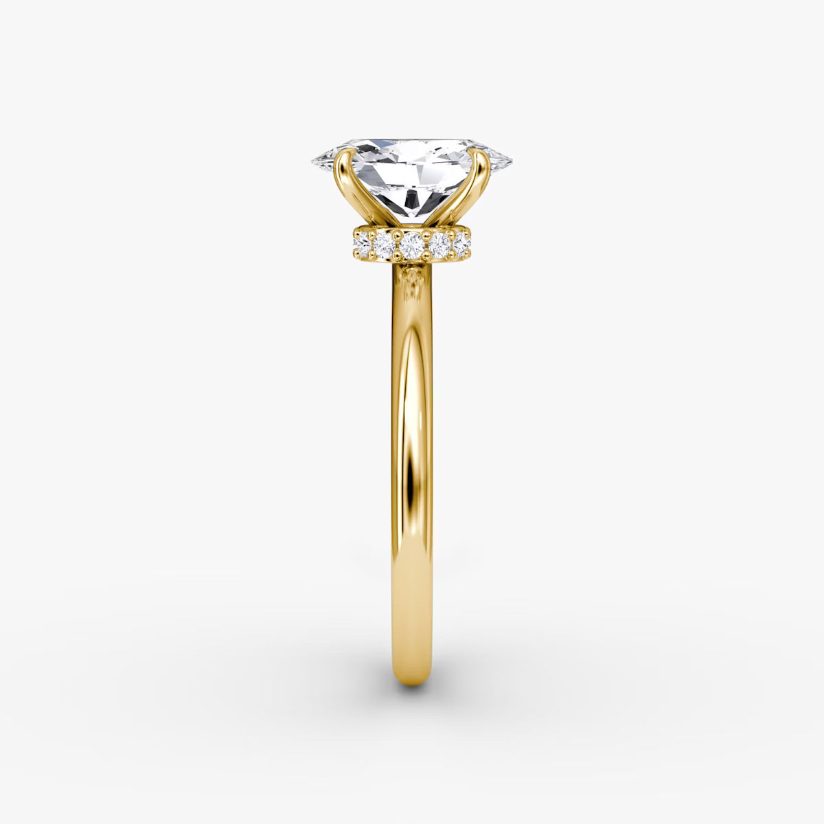 Oval Secret Halo Diamond Ring