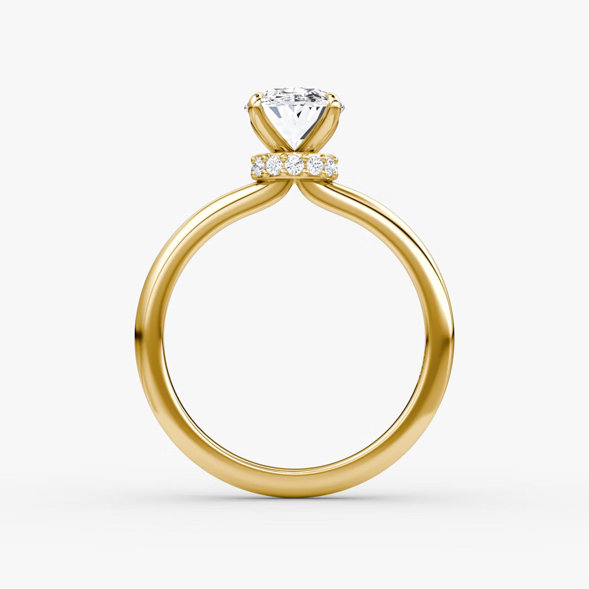 Oval Secret Halo Diamond Ring