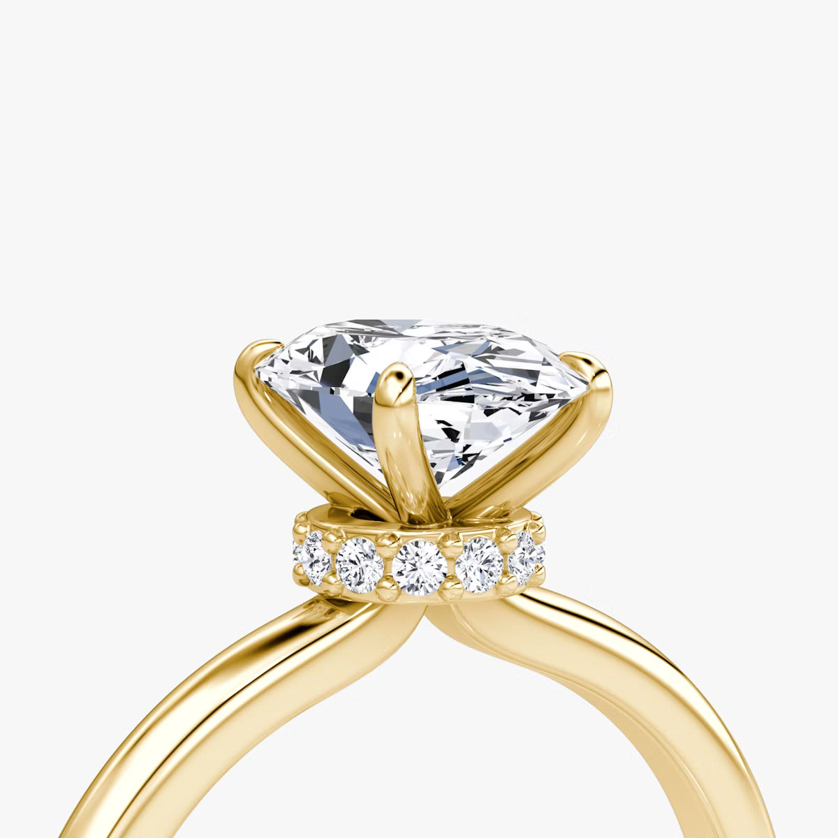 Oval Secret Halo Diamond Ring