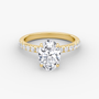 Oval Secret Halo Diamond Ring with Pavé Setting