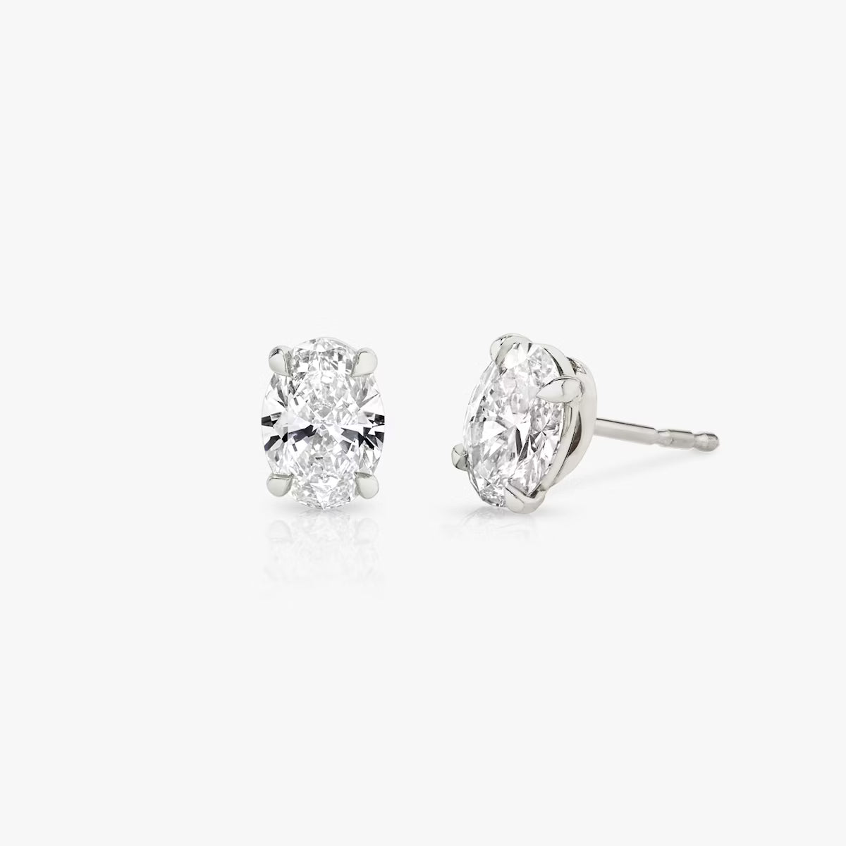 Lab Diamond Oval Solitaire Stud Earrings