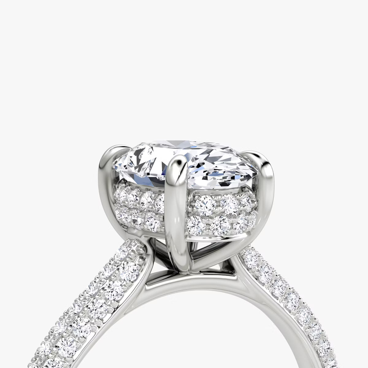 The Luxe Hidden Halo Pavé Oval Diamond Ring