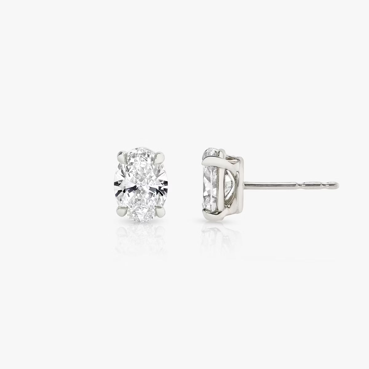 Lab Diamond Oval Solitaire Stud Earrings