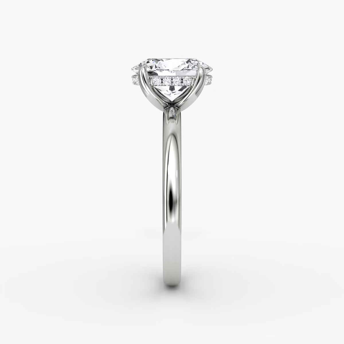 Oval Hidden Halo Diamond Ring