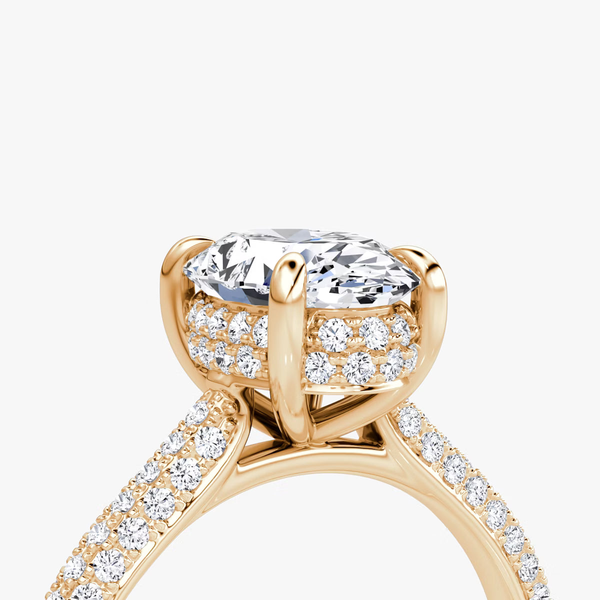 The Luxe Hidden Halo Pavé Oval Diamond Ring