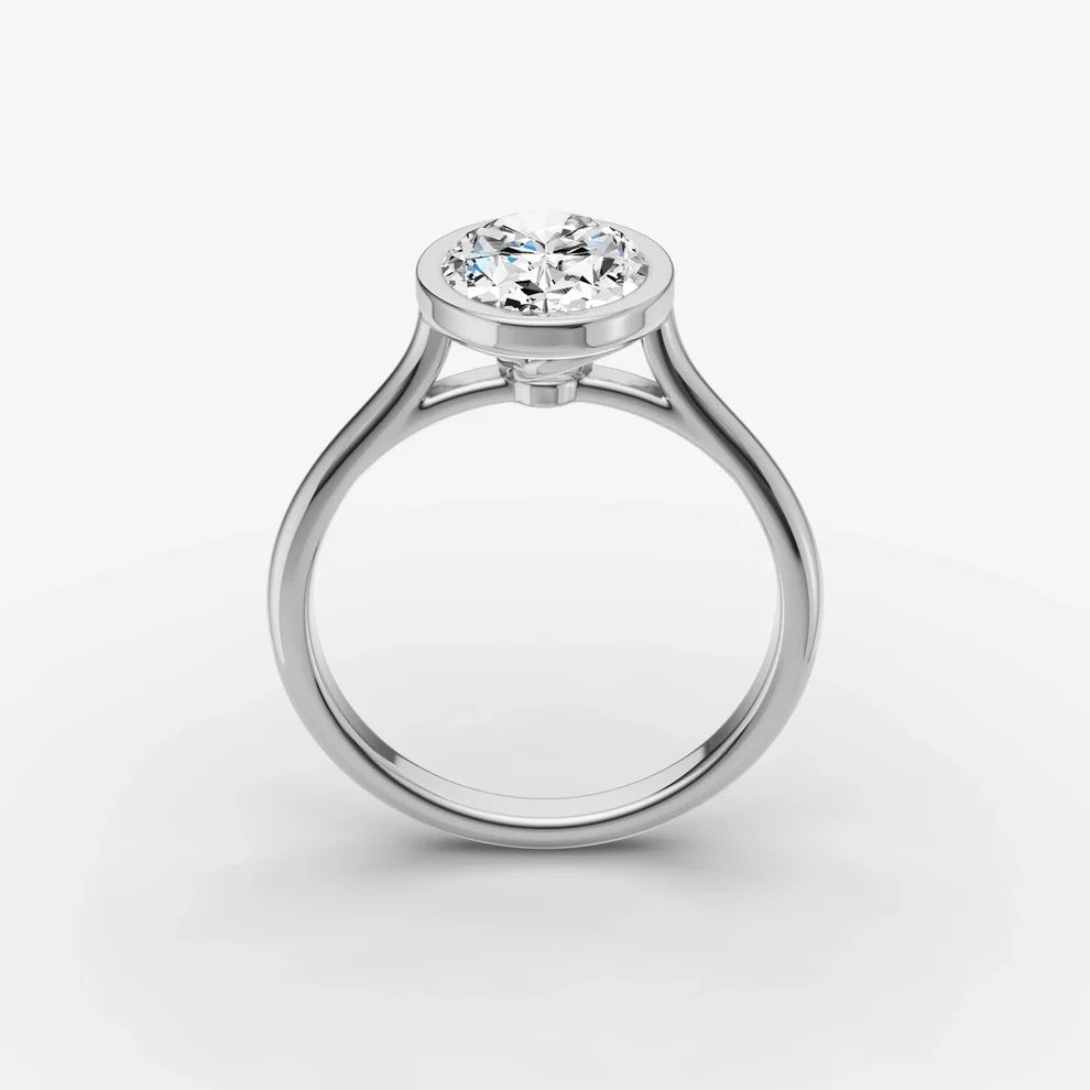 Oval Bezel Diamond Ring
