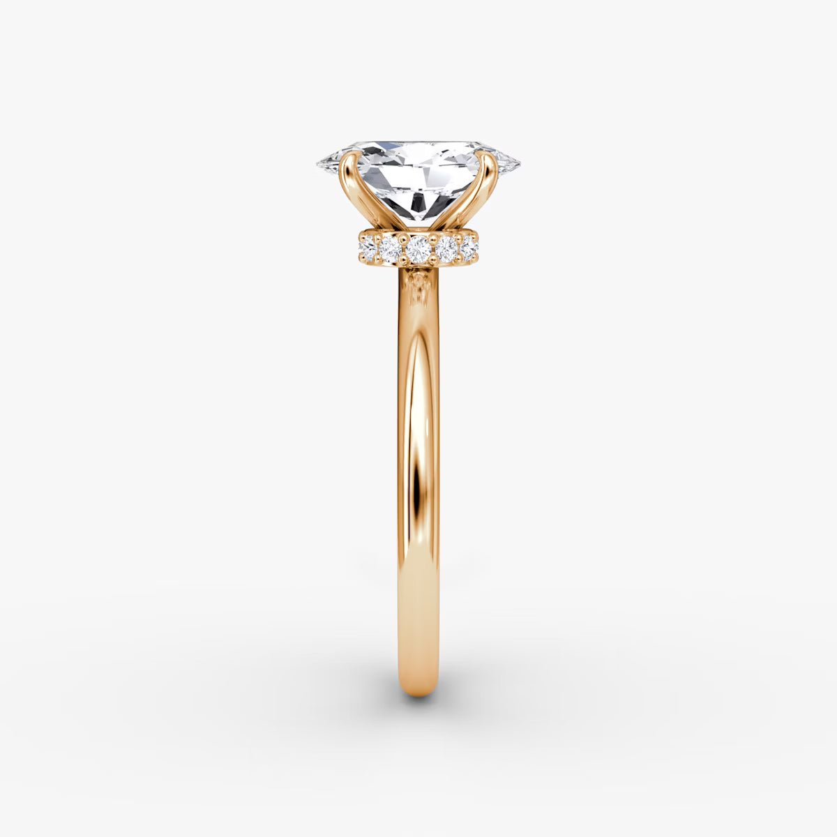 Oval Secret Halo Diamond Ring